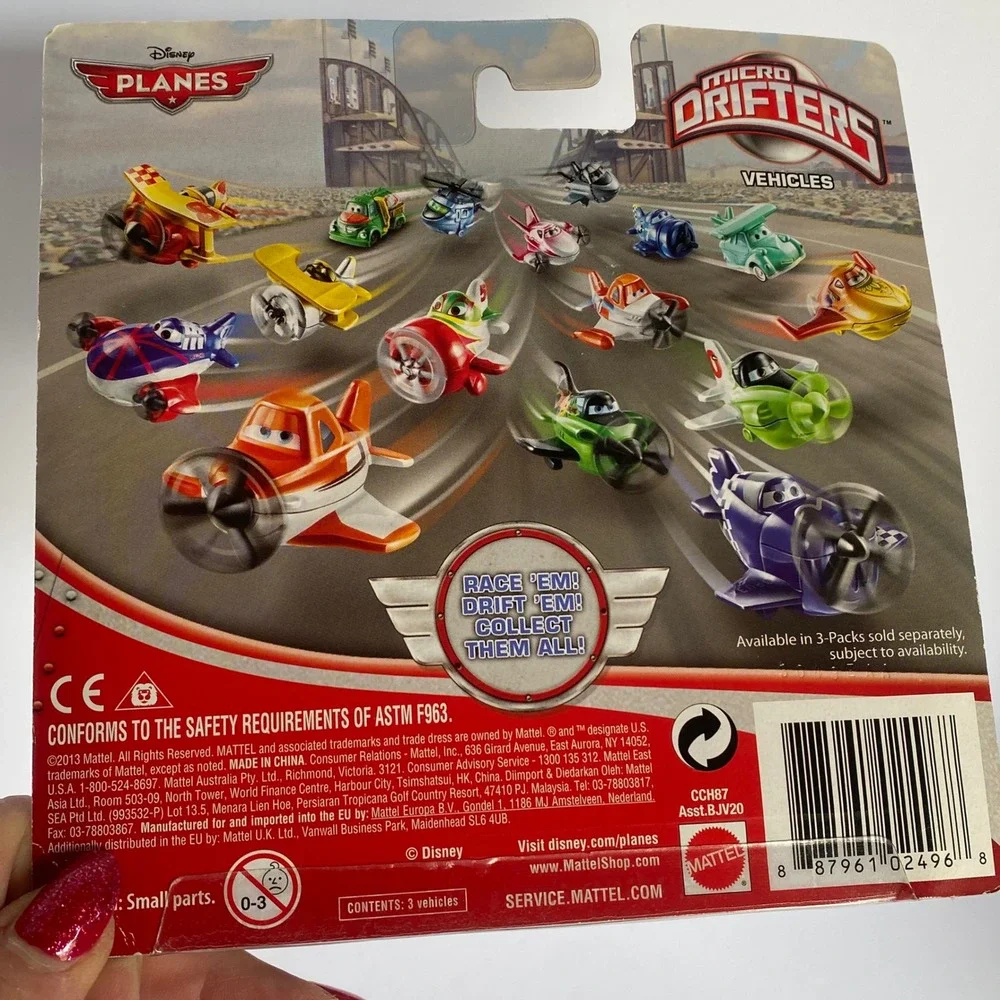 Disney Planes Micro Drifters 3-Pack New Bravo Hector Vector Dusty Crophopper